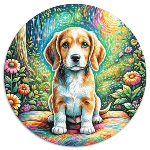 Cavalier König Charles Spaniel Rundes 1000 Puzzle Puzzle Rund Puzzle Haustierhund Verringerter Druck Schwieriges Für Erwachsene Kinder Schwieriges Großes 1000pcs (67.5x67.5cm) von MPASHJHCV