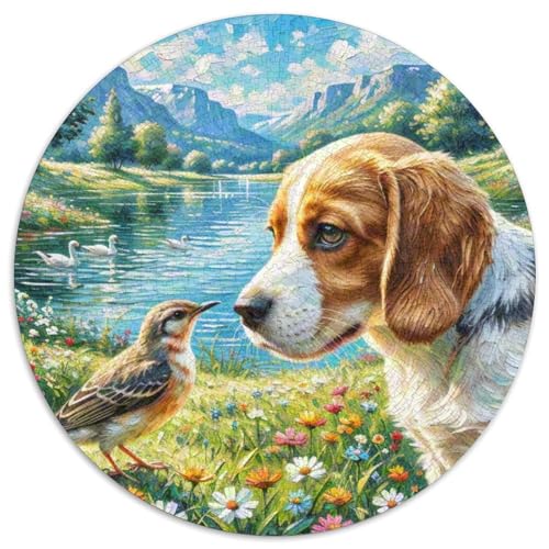 Cavalier König Charles Spaniel Rundes 1000 Puzzle Puzzle Rundes Puzzle Haustierhund Pädagogisches Für Erwachsene Kinder Puzzle Erwachsene Anspruchsvoll 1000pcs (67.5x67.5cm) von MPASHJHCV
