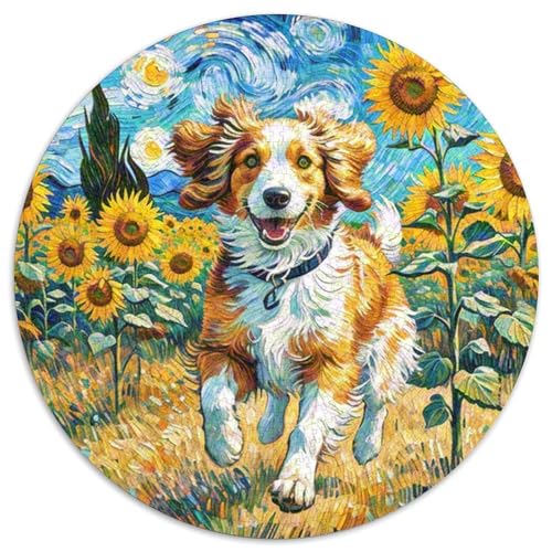 Cavalier König Charles Spaniel Rundes 1000 Puzzle Puzzle Rundes Puzzle Haustierhund Stressabbau-Spielzeug Für Erwachsene Kinder Erwachsene Impossible Puzzle 1000pcs (67.5x67.5cm) von MPASHJHCV