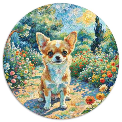 Chihuahua Rundes 1000 Puzzle Puzzle Rund Puzzle Haustier Hund Verringerter Druck Schwieriges Für Erwachsene Und Kinder Erwachsene Impossible Puzzle 1000pcs (67.5x67.5cm) von MPASHJHCV