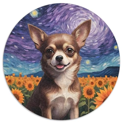 Chihuahua Rundes 1000 Puzzle Puzzle Rundes Puzzle Haustier Hund Pädagogisches Für Erwachsene Kinder Unmögliches Puzzle Für Erwachsene 1000pcs (67.5x67.5cm) von MPASHJHCV