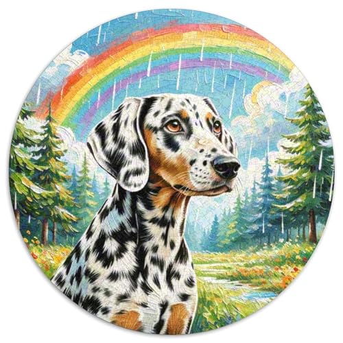 Dachshund Rundes 1000 Puzzle Puzzle Rund Puzzle Haustierhund Stressabbau-Spielzeug Für Erwachsene Und Kinder Puzzle Erwachsene Anspruchsvoll 1000pcs (67.5x67.5cm) von MPASHJHCV