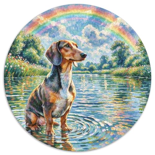 Dachshund Rundes 1000 Puzzle Puzzle Rundes Puzzle Haustierhund Pädagogisches Für Erwachsene Kinder Erwachsene Impossible Puzzle 1000pcs (67.5x67.5cm) von MPASHJHCV