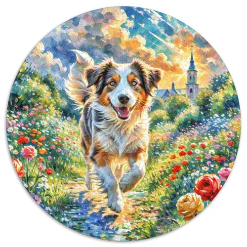 Der Border Collie Rundes 1000 Puzzle Puzzle Rund Puzzle Haustierhund Verringerter Druck Schwieriges Für Erwachsene Und Kinder Schwieriges Großes 1000pcs (67.5x67.5cm) von MPASHJHCV