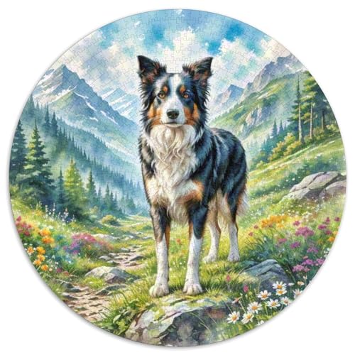 Der Border Collie Rundes 1000 Puzzle Puzzle Rundes Puzzle Haustier Hund Pädagogisches Für Erwachsene Und Kinder Puzzle Erwachsene Anspruchsvoll 1000pcs (67.5x67.5cm) von MPASHJHCV