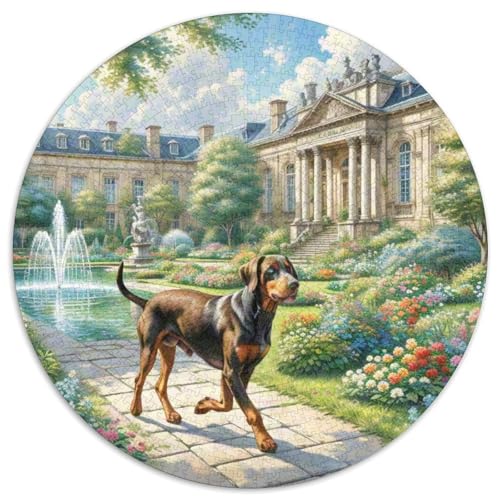 Doberman Pinscher Rundes 1000 Puzzle Puzzle Rund Puzzle Haustierhund Pädagogisches Für Erwachsene Und Kinder Schwieriges Großes 1000pcs (67.5x67.5cm) von MPASHJHCV