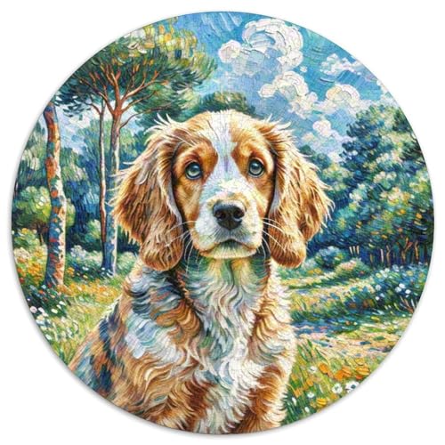 Englischer Springer Spaniel Rundes 1000 Puzzle Puzzle Rund Puzzle Haustier Hund Geschenke Für Erwachsene Kinder Schwieriges Großes 1000pcs (67.5x67.5cm) von MPASHJHCV
