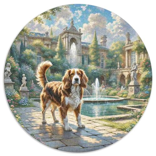 Englischer Springer Spaniel Rundes 1000 Puzzle Puzzle Rund Puzzle Haustier Hund Geschenke Für Erwachsene Kinder Schwieriges Großes 1000pcs (67.5x67.5cm) von MPASHJHCV