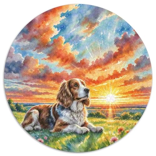 Englischer Springer Spaniel Rundes 1000 Puzzle Puzzle Rund Puzzle Haustier Hund Geschenke Für Erwachsene Kinder Unmögliches Puzzle Für Erwachsene 1000pcs (67.5x67.5cm) von MPASHJHCV
