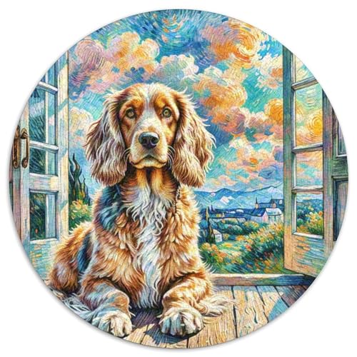 Englischer Springer Spaniel Rundes 1000 Puzzle Puzzle Rund Puzzle Haustier Hund Geschenke Für Erwachsene Kinder Unmögliches Puzzle Für Erwachsene 1000pcs (67.5x67.5cm) von MPASHJHCV