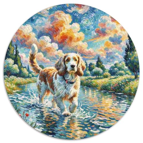 Englischer Springer Spaniel Rundes 1000 Puzzle Puzzle Rund Puzzle Haustier Hund Geschenke Für Erwachsene Und Kinder Puzzle Erwachsene Anspruchsvoll 1000pcs (67.5x67.5cm) von MPASHJHCV