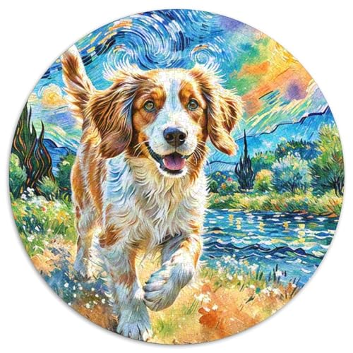 Englischer Springer Spaniel Rundes 1000 Puzzle Puzzle Rund Puzzle Haustier Hund Geschenke Für Erwachsene Und Kinder Puzzle Erwachsene Anspruchsvoll 1000pcs (67.5x67.5cm) von MPASHJHCV