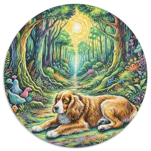 Englischer Springer Spaniel Rundes 1000 Puzzle Puzzle Rund Puzzle Haustier Hund Geschenke Für Erwachsene Und Kinder Schwieriges Großes 1000pcs (67.5x67.5cm) von MPASHJHCV