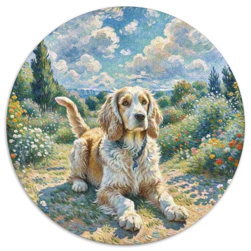 Englischer Springer Spaniel Rundes 1000 Puzzle Puzzle Rund Puzzle Haustier Hund Geschenke Für Erwachsene Und Kinder Schwieriges Großes 1000pcs (67.5x67.5cm) von MPASHJHCV