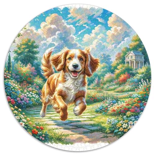 Englischer Springer Spaniel Rundes 1000 Puzzle Puzzle Rund Puzzle Haustier Hund Geschenke Für Erwachsene Und Kinder Schwieriges Großes 1000pcs (67.5x67.5cm) von MPASHJHCV