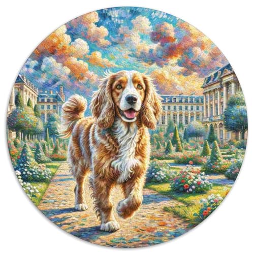 Englischer Springer Spaniel Rundes 1000 Puzzle Puzzle Rund Puzzle Haustier Hund Geschenke Für Erwachsene Und Kinder Unmögliches Puzzle Für Erwachsene 1000pcs (67.5x67.5cm) von MPASHJHCV