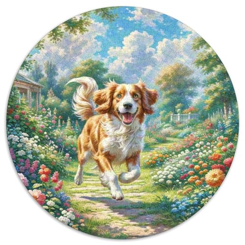 Englischer Springer Spaniel Rundes 1000 Puzzle Puzzle Rund Puzzle Haustier Hund Geschenke Für Erwachsene Und Kinder Unmögliches Puzzle Für Erwachsene 1000pcs (67.5x67.5cm) von MPASHJHCV