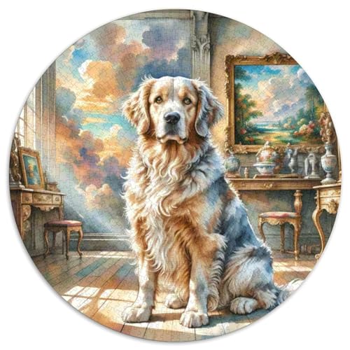 Englischer Springer Spaniel Rundes 1000 Puzzle Puzzle Rund Puzzle Haustier Hund Pädagogisches Für Erwachsene Kinder Puzzle Erwachsene Anspruchsvoll 1000pcs (67.5x67.5cm) von MPASHJHCV