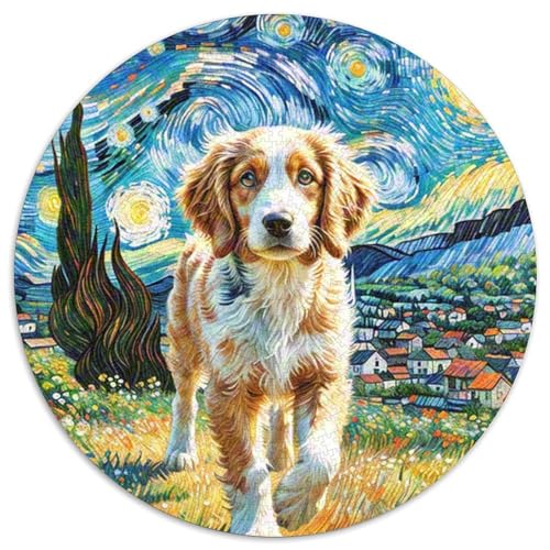 Englischer Springer Spaniel Rundes 1000 Puzzle Puzzle Rund Puzzle Haustier Hund Pädagogisches Für Erwachsene Und Kinder Erwachsene Impossible Puzzle 1000pcs (67.5x67.5cm) von MPASHJHCV