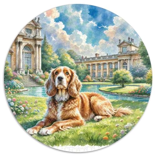 Englischer Springer Spaniel Rundes 1000 Puzzle Puzzle Rund Puzzle Haustier Hund Pädagogisches Für Erwachsene Und Kinder Erwachsene Impossible Puzzle 1000pcs (67.5x67.5cm) von MPASHJHCV