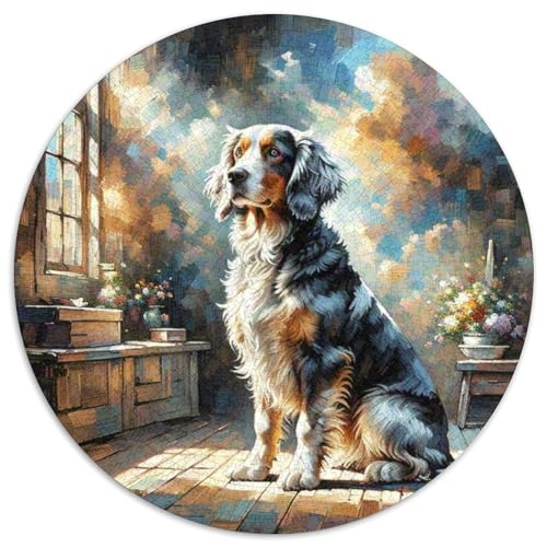 Englischer Springer Spaniel Rundes 1000 Puzzle Puzzle Rund Puzzle Haustier Hund Pädagogisches Für Erwachsene Und Kinder Erwachsene Impossible Puzzle 1000pcs (67.5x67.5cm) von MPASHJHCV