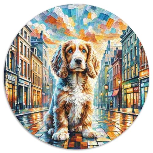 Englischer Springer Spaniel Rundes 1000 Puzzle Puzzle Rund Puzzle Haustier Hund Pädagogisches Für Erwachsene Und Kinder Schwieriges Großes 1000pcs (67.5x67.5cm) von MPASHJHCV