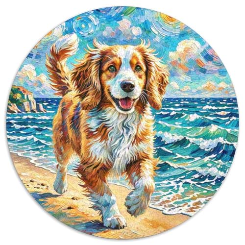 Englischer Springer Spaniel Rundes 1000 Puzzle Puzzle Rund Puzzle Haustier Hund Pädagogisches Für Erwachsene Und Kinder Unmögliches Puzzle Für Erwachsene 1000pcs (67.5x67.5cm) von MPASHJHCV