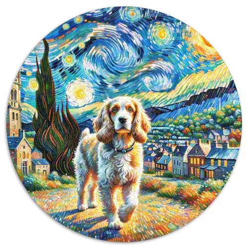 Englischer Springer Spaniel Rundes 1000 Puzzle Puzzle Rund Puzzle Haustier Hund Pädagogisches Für Erwachsene Und Kinder Unmögliches Puzzle Für Erwachsene 1000pcs (67.5x67.5cm) von MPASHJHCV