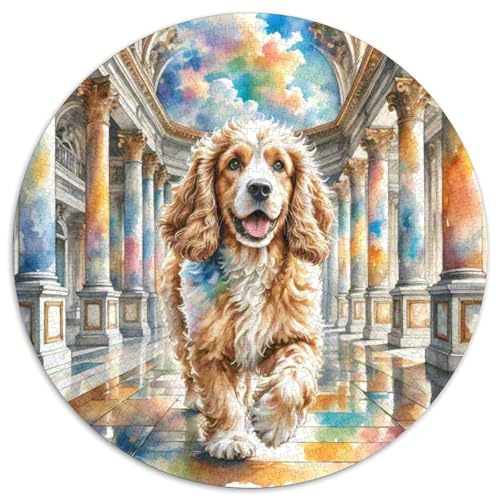 Englischer Springer Spaniel Rundes 1000 Puzzle Puzzle Rund Puzzle Haustier Hund Stressabbau-Spielzeug Für Erwachsene Und Kinder Erwachsene Impossible Puzzle 1000pcs (67.5x67.5cm) von MPASHJHCV
