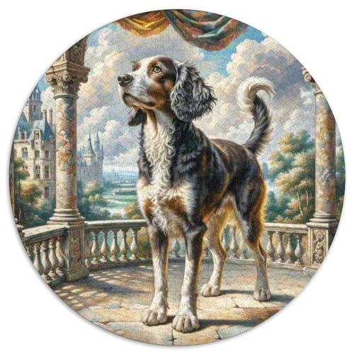 Englischer Springer Spaniel Rundes 1000 Puzzle Puzzle Rund Puzzle Haustier Hund Stressabbau-Spielzeug Für Erwachsene Und Kinder Schwieriges Großes 1000pcs (67.5x67.5cm) von MPASHJHCV