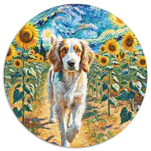 Englischer Springer Spaniel Rundes 1000 Puzzle Puzzle Rund Puzzle Haustier Hund Verringerter Druck Schwieriges Für Erwachsene Kinder Schwieriges Großes 1000pcs (67.5x67.5cm) von MPASHJHCV