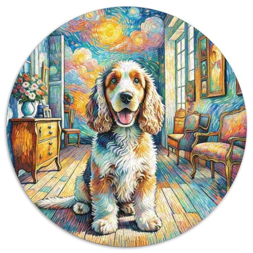 Englischer Springer Spaniel Rundes 1000 Puzzle Puzzle Rund Puzzle Haustier Hund Verringerter Druck Schwieriges Für Erwachsene Kinder Unmögliches Puzzle Für Erwachsene 1000pcs (67.5x67.5cm) von MPASHJHCV
