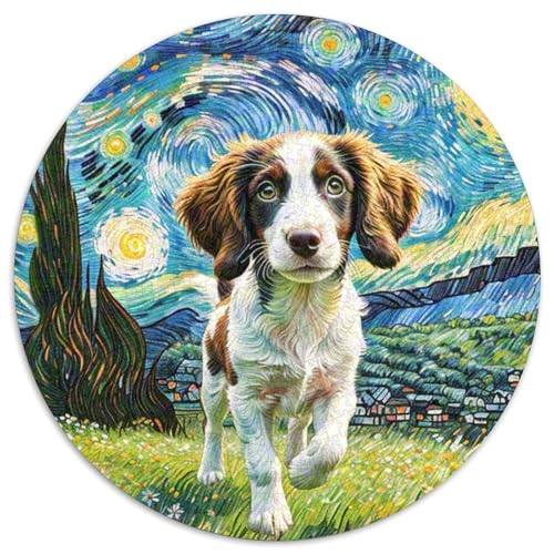 Englischer Springer Spaniel Rundes 1000 Puzzle Puzzle Rund Puzzle Haustier Hund Verringerter Druck Schwieriges Für Erwachsene Und Kinder Puzzle Erwachsene Anspruchsvoll 1000pcs (67.5x67.5cm) von MPASHJHCV