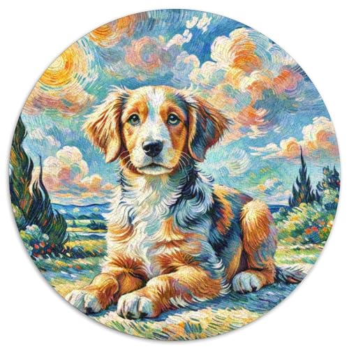 Englischer Springer Spaniel Rundes 1000 Puzzle Puzzle Rund Puzzle Haustier Hund Verringerter Druck Schwieriges Für Erwachsene Und Kinder Puzzle Erwachsene Anspruchsvoll 1000pcs (67.5x67.5cm) von MPASHJHCV