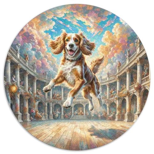 Englischer Springer Spaniel Rundes 1000 Puzzle Puzzle Rund Puzzle Haustier Hund Verringerter Druck Schwieriges Für Erwachsene Und Kinder Puzzle Erwachsene Anspruchsvoll 1000pcs (67.5x67.5cm) von MPASHJHCV