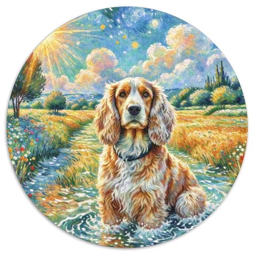 Englischer Springer Spaniel Rundes 1000 Puzzle Puzzle Rund Puzzle Haustier Hund Verringerter Druck Schwieriges Für Erwachsene Und Kinder Puzzle Erwachsene Anspruchsvoll 1000pcs (67.5x67.5cm) von MPASHJHCV
