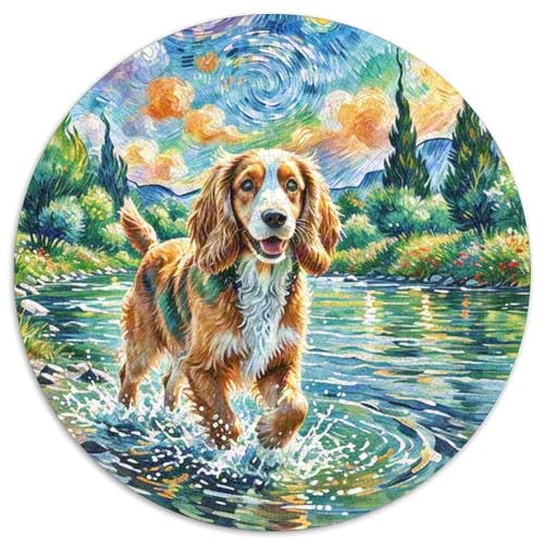 Englischer Springer Spaniel Rundes 1000 Puzzle Puzzle Rund Puzzle Haustier Hund Verringerter Druck Schwieriges Für Erwachsene Und Kinder Schwieriges Großes 1000pcs (67.5x67.5cm) von MPASHJHCV