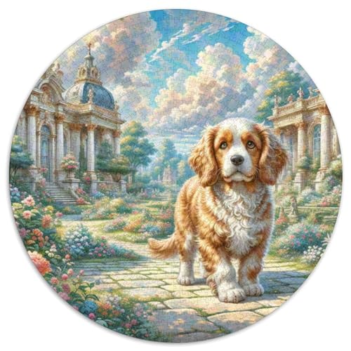 Englischer Springer Spaniel Rundes 1000 Puzzle Puzzle Rundes Puzzle Haustier Hund Pädagogisches Für Erwachsene Kinder Erwachsene Impossible Puzzle 1000pcs (67.5x67.5cm) von MPASHJHCV