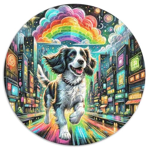 Englischer Springer Spaniel Rundes 1000 Puzzle Puzzle Rundes Puzzle Haustier Hund Pädagogisches Für Erwachsene Kinder Erwachsene Impossible Puzzle 1000pcs (67.5x67.5cm) von MPASHJHCV