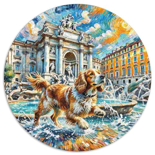 Englischer Springer Spaniel Rundes 1000 Puzzle Puzzle Rundes Puzzle Haustier Hund Pädagogisches Für Erwachsene Kinder Schwieriges Großes 1000pcs (67.5x67.5cm) von MPASHJHCV