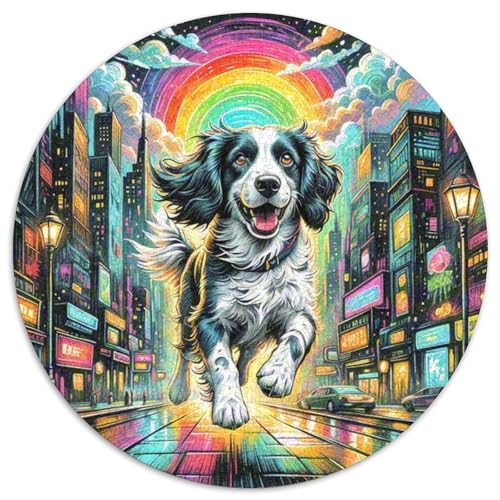 Englischer Springer Spaniel Rundes 1000 Puzzle Puzzle Rundes Puzzle Haustier Hund Pädagogisches Für Erwachsene Kinder Schwieriges Großes 1000pcs (67.5x67.5cm) von MPASHJHCV