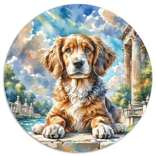 Englischer Springer Spaniel Rundes 1000 Puzzle Puzzle Rundes Puzzle Haustier Hund Pädagogisches Für Erwachsene Kinder Schwieriges Großes 1000pcs (67.5x67.5cm) von MPASHJHCV