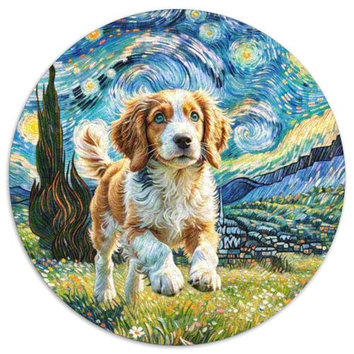 Englischer Springer Spaniel Rundes 1000 Puzzle Puzzle Rundes Puzzle Haustier Hund Pädagogisches Für Erwachsene Kinder Unmögliches Puzzle Für Erwachsene 1000pcs (67.5x67.5cm) von MPASHJHCV