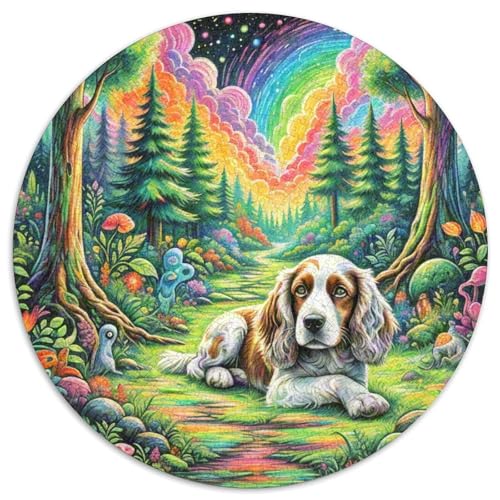 Englischer Springer Spaniel Rundes 1000 Puzzle Puzzle Rundes Puzzle Haustier Hund Pädagogisches Für Erwachsene Und Kinder Erwachsene Impossible Puzzle 1000pcs (67.5x67.5cm) von MPASHJHCV