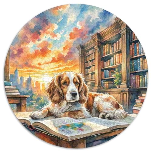 Englischer Springer Spaniel Rundes 1000 Puzzle Puzzle Rundes Puzzle Haustier Hund Pädagogisches Für Erwachsene Und Kinder Puzzle Erwachsene Anspruchsvoll 1000pcs (67.5x67.5cm) von MPASHJHCV
