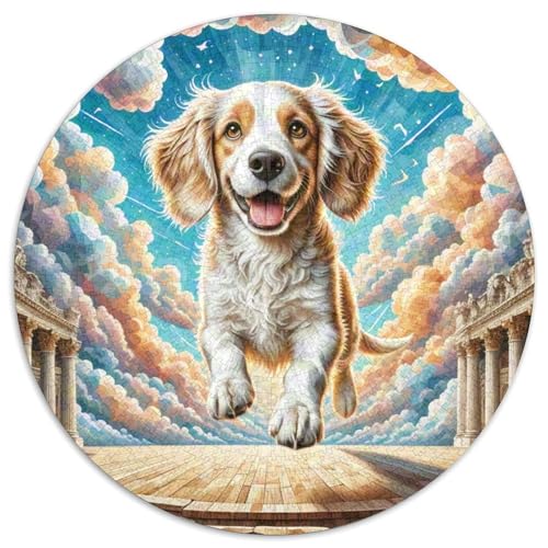 Englischer Springer Spaniel Rundes 1000 Puzzle Puzzle Rundes Puzzle Haustier Hund Stressabbau-Spielzeug Für Erwachsene Kinder Erwachsene Impossible Puzzle 1000pcs (67.5x67.5cm) von MPASHJHCV