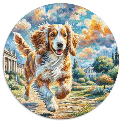 Englischer Springer Spaniel Rundes 1000 Puzzle Puzzle Rundes Puzzle Haustier Hund Stressabbau-Spielzeug Für Erwachsene Kinder Erwachsene Impossible Puzzle 1000pcs (67.5x67.5cm) von MPASHJHCV