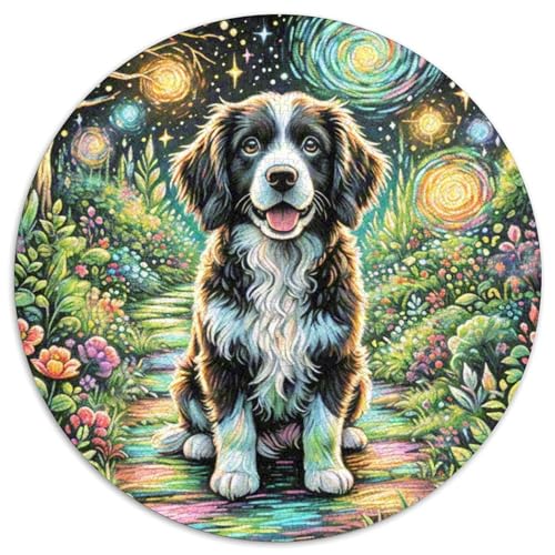 Englischer Springer Spaniel Rundes 1000 Puzzle Puzzle Rundes Puzzle Haustier Hund Stressabbau-Spielzeug Für Erwachsene Und Kinder Puzzle Erwachsene Anspruchsvoll 1000pcs (67.5x67.5cm) von MPASHJHCV