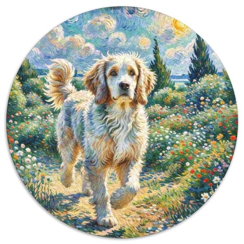 Englischer Springer Spaniel Rundes 1000 Puzzle Puzzle Rundes Puzzle Haustier Hund Stressabbau-Spielzeug Für Erwachsene Und Kinder Schwieriges Großes 1000pcs (67.5x67.5cm) von MPASHJHCV