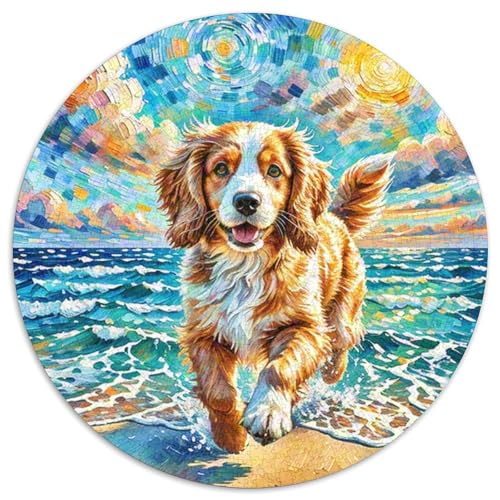 Englischer Springer Spaniel Rundes 1000 Puzzle Puzzle Rundes Puzzle Haustier Hund Stressabbau-Spielzeug Für Erwachsene Und Kinder Schwieriges Großes 1000pcs (67.5x67.5cm) von MPASHJHCV